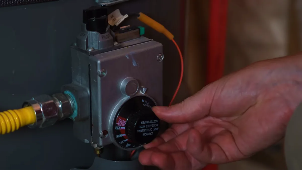 Gas water heater control detail